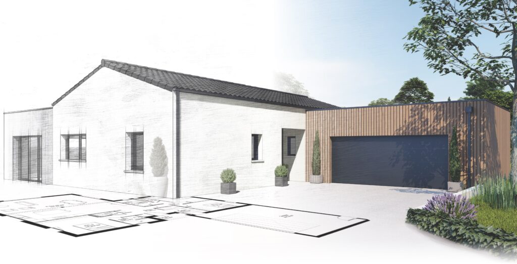 Maison individuelle des Pavillons du Bocage, du croquis à la réalisation